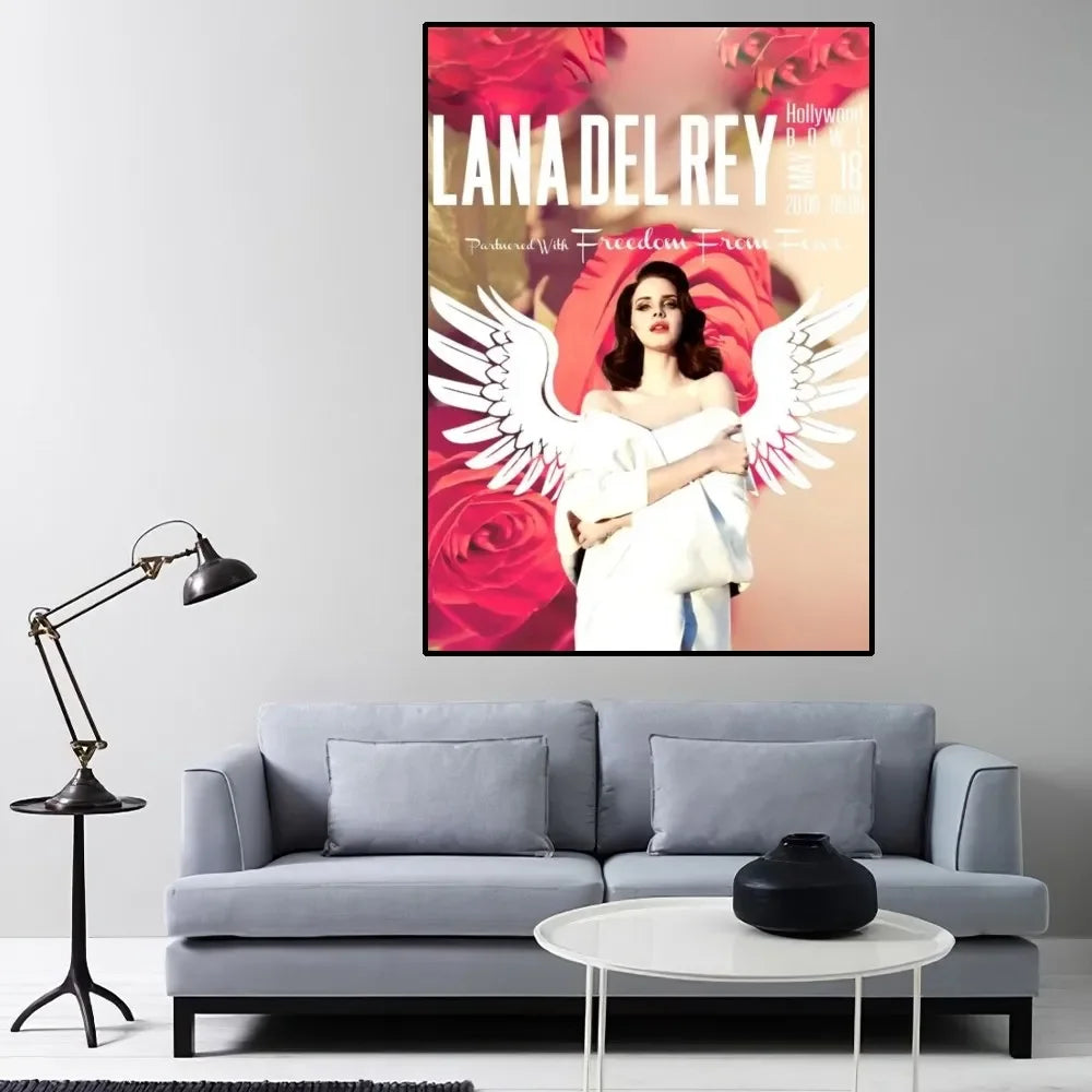 Lana Del Rey Popular Singer, Aesthetic Wall Art, HD Canvas Print Poster, Home Living Room Room, Office Decoration Supplies