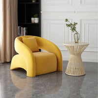 Modern European style lazy single sofa, simple style leisure chair, light luxury high-end sofa chair, frosted velvet fabric