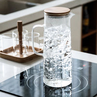 New 1000ML/1500ML Thickened Glass Kettle Bamboo Lid With Filter Cover, Can Be Added To The Kettle For Juice And Coffee
