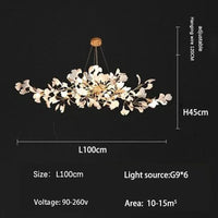 Nordic Ceramic LED Chandeliers Can Be Used For Living Rooms, Dining Rooms, Modern Ginkgo Leaf Lamp, And Room Decoration Lights