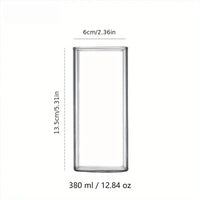 1PCS Creative Square Glass Transparent Cold Drink Large Capacity Iced Coffee Milk Tea Drinking Cup Red Wine Glass Coffee Cup