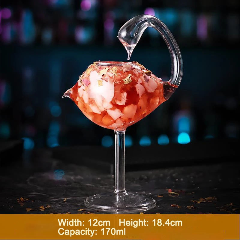 Creative Cocktail Glass Thorn Fish-Shaped Goblet Glass Bar KTV Nightclub Party Drinking Cup Octopus Bird-Shaped Wine Juice Cup