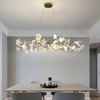 Nordic Ceramic LED Chandeliers Can Be Used For Living Rooms, Dining Rooms, Modern Ginkgo Leaf Lamp, And Room Decoration Lights