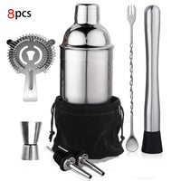 UPORS Stainless Steel Cocktail Shaker Mixer Wine Martini Boston Shaker For Bartender Drink Party Bar Tools 550ML/750ML