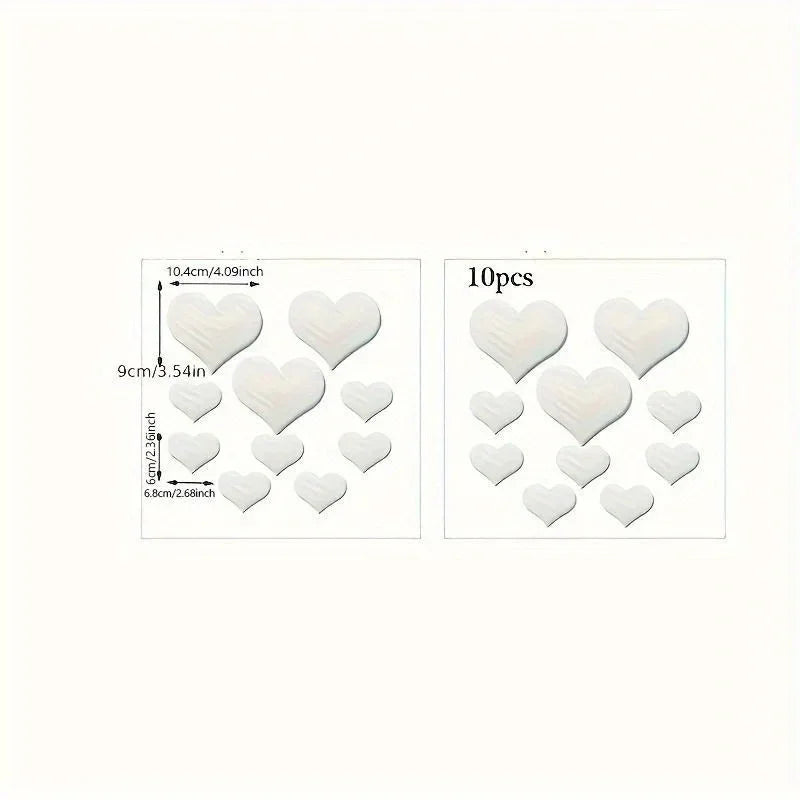 1Set 3D Love Hearts Mirror Wall Sticker Decal Wall Art Removable Wedding Decoration Kids Room Decoration Toilet Table Stickers