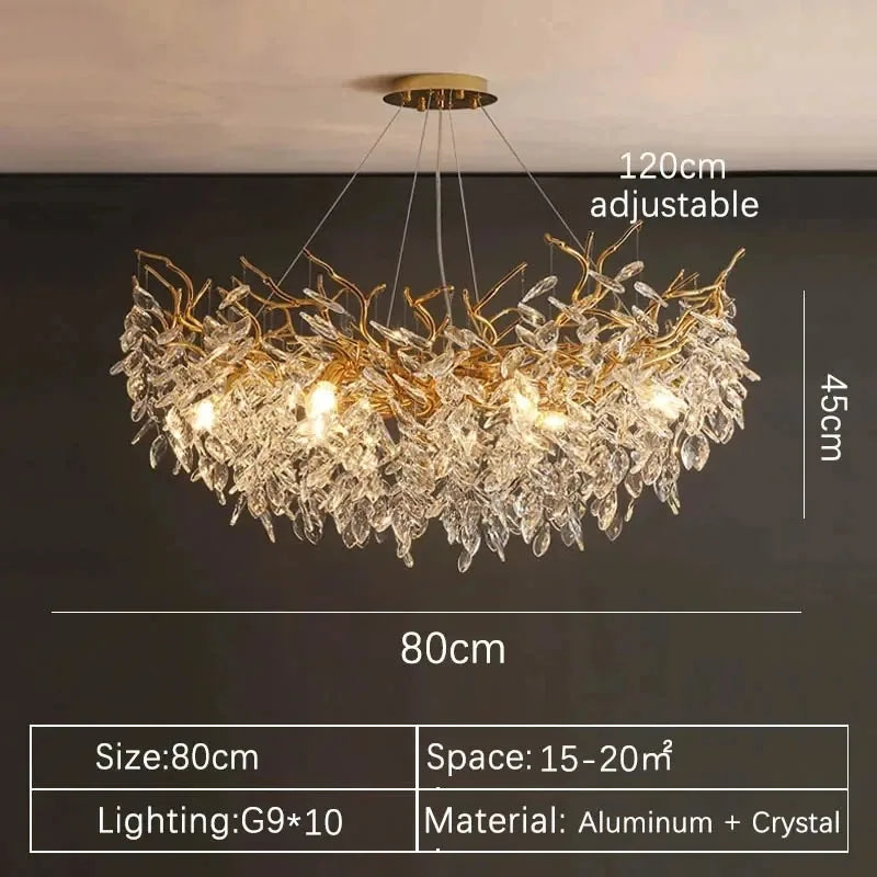 Modern Luxury Home Decor Crystal Chandelier For Kitchen Island Dining Tables Living Rooms Pendant Lamps Indoor Lighting Fixture
