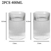 1/2/4/6pcs Vertical Pattern Cup Creative Japanese Glass Wine Juice Drink Coffee Handmade Clear Drinkware Shot Glasses Whiskey
