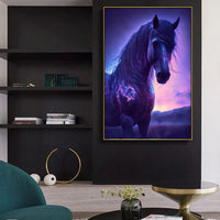 Black and White Wild Horses Canvas Paintings on the Wall Art Posters and Prints Animals Modern Art Pictures Room Decor Cuadros