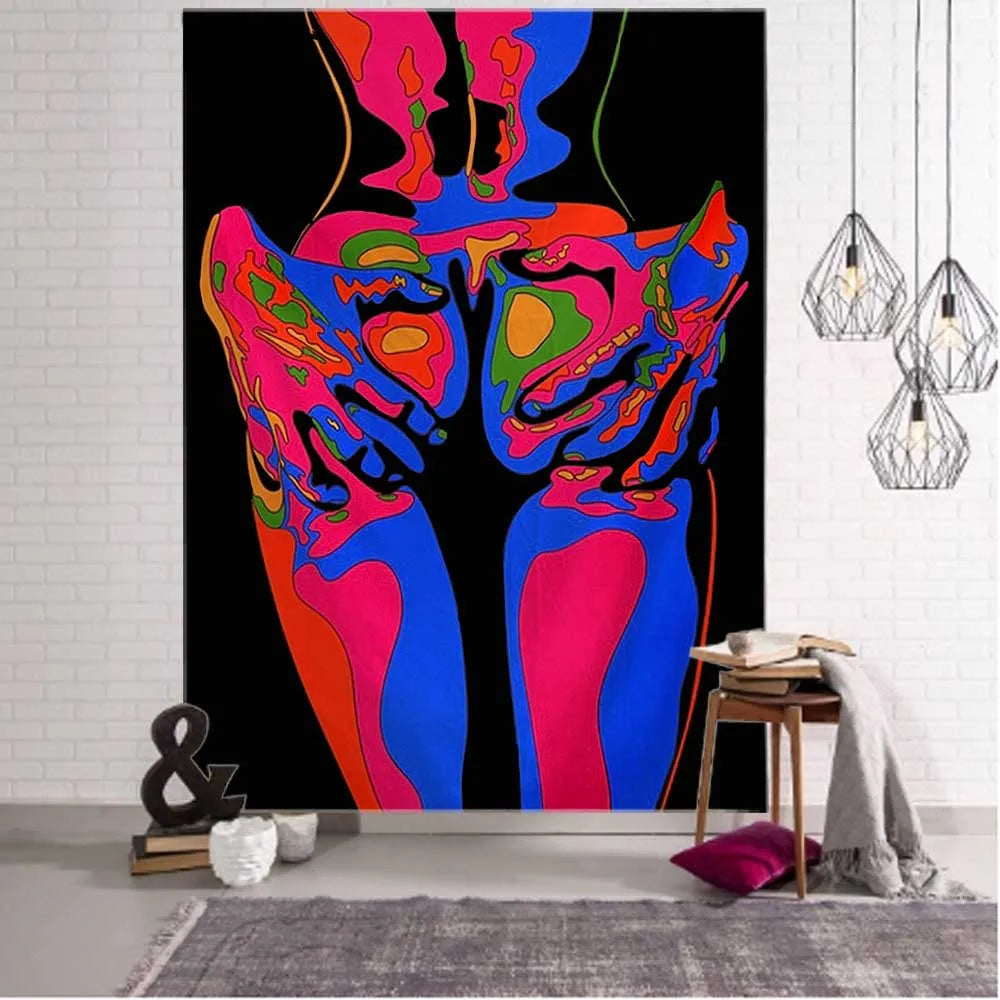 Hippie Wall Big Tapestry Wall Hanging Psychedelic Smoke Cool Girl Art Mystic Kawaii Room Decor Mandala Yoga Picnic Mat Sheet