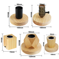 Vintage Lamp Holder E27 Socket 85-265V Lampholder LED Lamp Retro Wood Base Napkin Table Desk Lamp Edison Bulb Light Fixture