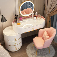Pink White Vanity Table Women Luxury Nail European Big Stool Study Dressing Table Organizer Mesa De Maquillaje Home Furniture