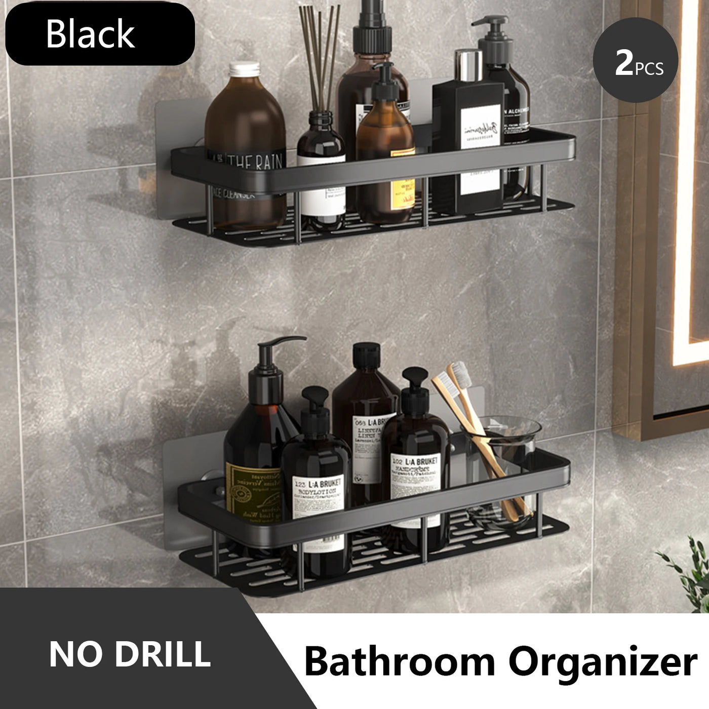 Bathroom Storage Rack Stainless Steel Anti Rust Storage Shower Rack Suction Cup Storage Rack Household Storage Appliances
