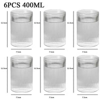 1/2/4/6pcs Vertical Pattern Cup Creative Japanese Glass Wine Juice Drink Coffee Handmade Clear Drinkware Shot Glasses Whiskey