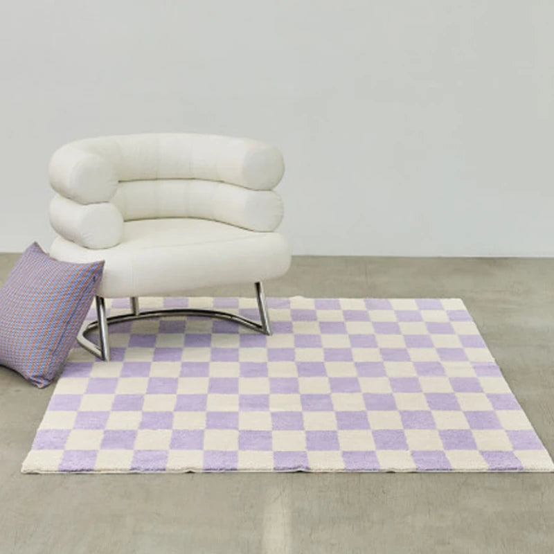 Modern Fashion Minimalist Carpets for Living Room Fluffy Soft Plush Floor Mat Ins Style Bedroom Decor Plaid Rug Ковер Tapis 러그
