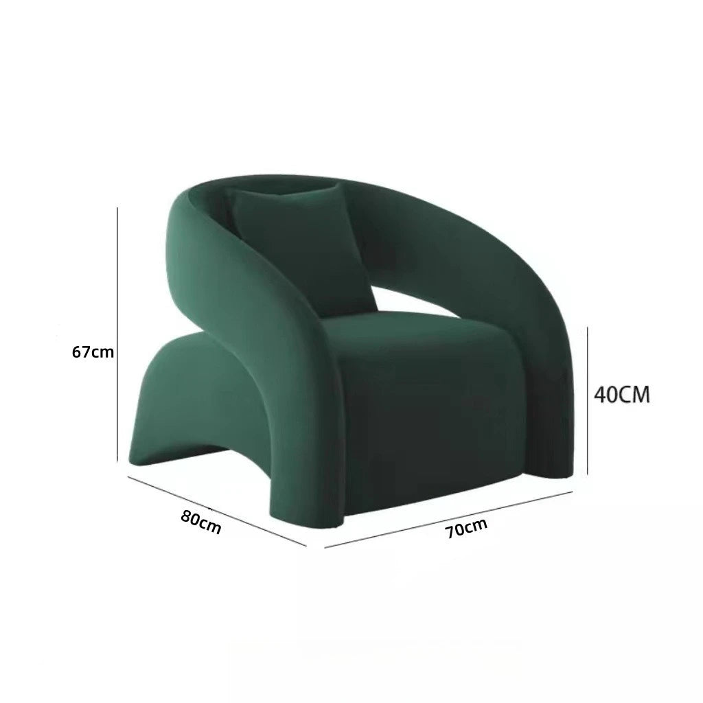 Modern European style lazy single sofa, simple style leisure chair, light luxury high-end sofa chair, frosted velvet fabric