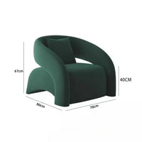 Modern European style lazy single sofa, simple style leisure chair, light luxury high-end sofa chair, frosted velvet fabric