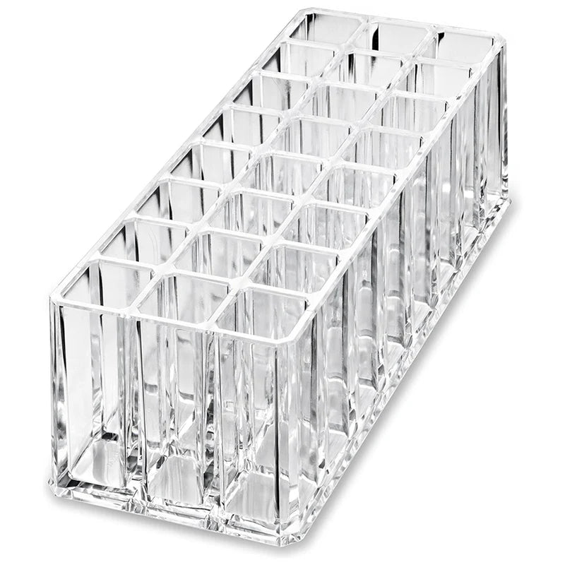 24 Slots Makeup Brush Organizer Acrylic Lipstick Organizer Cosmetic Storage Makeup Lipgloss Display Box Makeup Brushes Storage