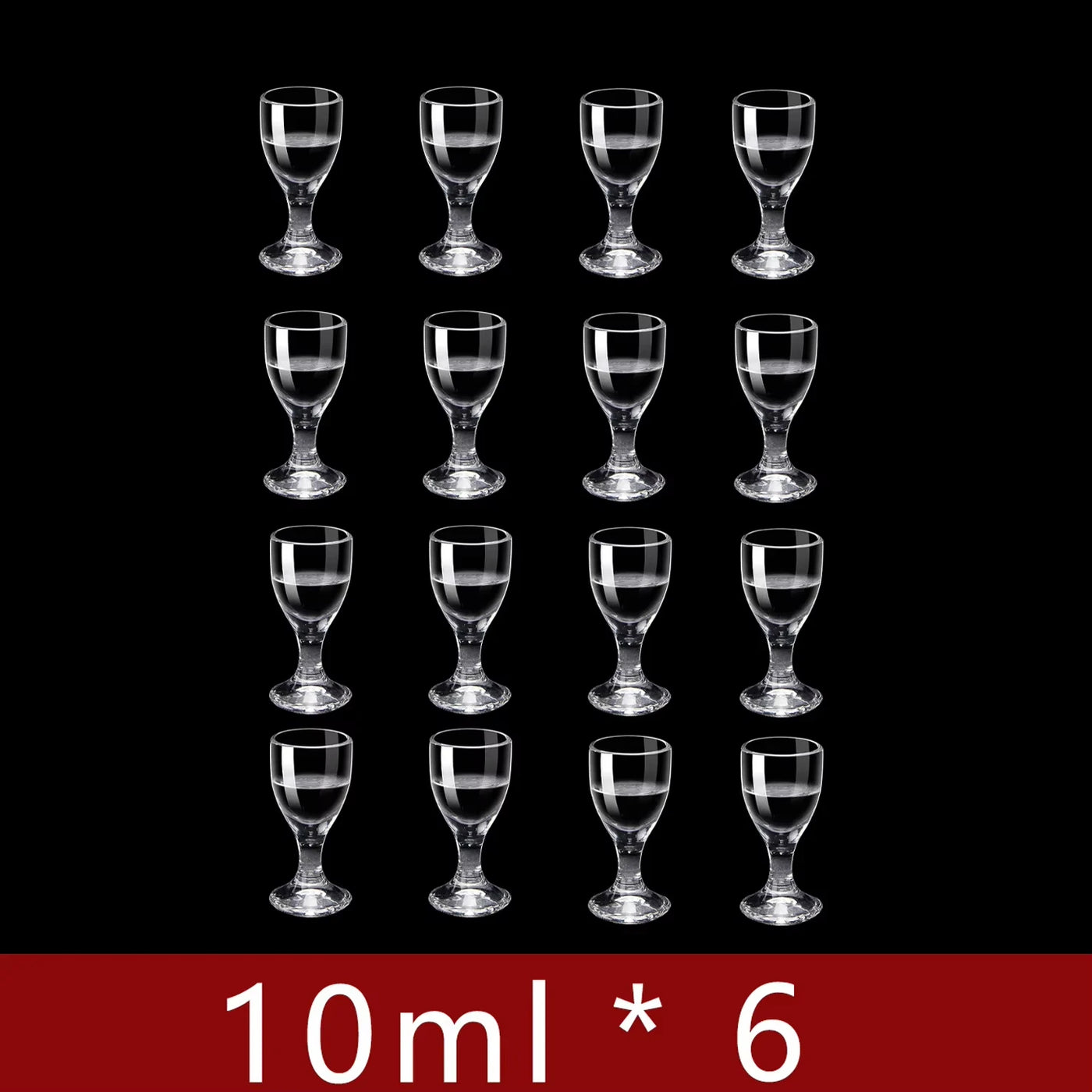6pcs Mini Wine Cups Set 10/15/25ml Shot Glass Transparent Drinkware Tall Foot Goblet Liquor Spirits Glasses Drinking Cups