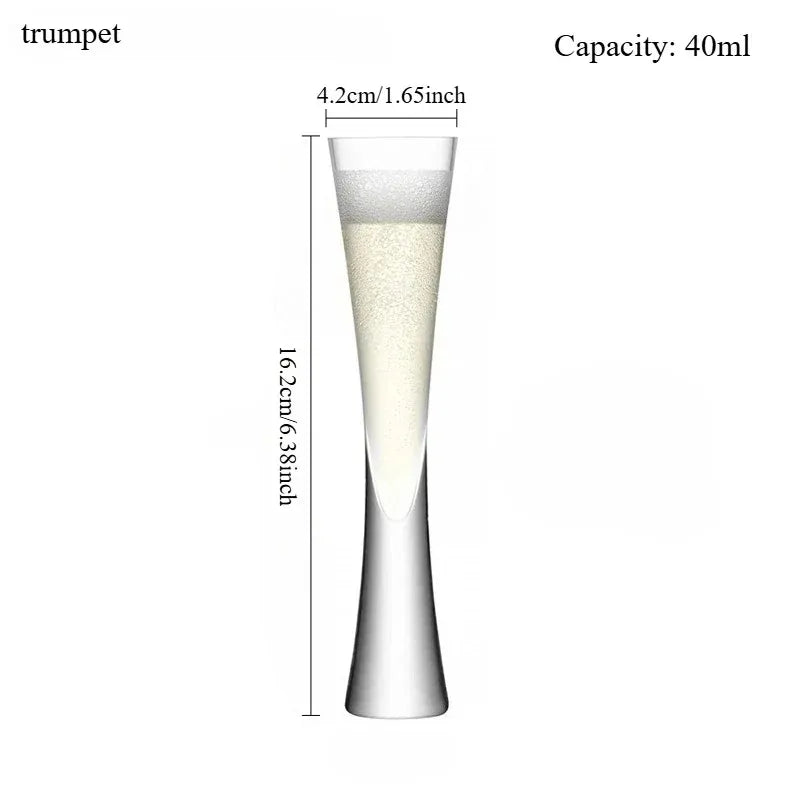 Hourglass Shape Glass Cup Tall Elegant Champagne Flute for Juice Beer Cocktail Home Bar Party Wedding