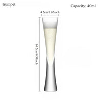Hourglass Shape Glass Cup Tall Elegant Champagne Flute for Juice Beer Cocktail Home Bar Party Wedding
