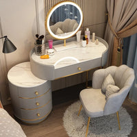 Pink White Vanity Table Women Luxury Nail European Big Stool Study Dressing Table Organizer Mesa De Maquillaje Home Furniture