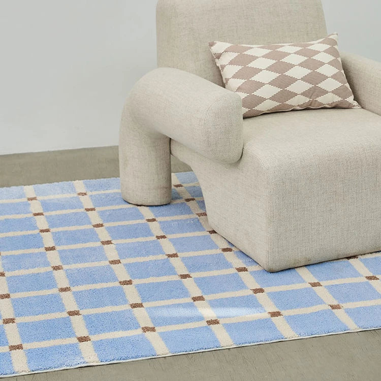 Modern Fashion Minimalist Carpets for Living Room Fluffy Soft Plush Floor Mat Ins Style Bedroom Decor Plaid Rug Ковер Tapis 러그