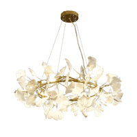 Nordic Ceramic LED Chandeliers Can Be Used For Living Rooms, Dining Rooms, Modern Ginkgo Leaf Lamp, And Room Decoration Lights