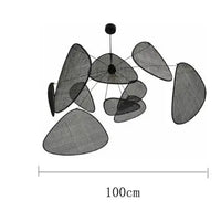 Rattan chandelier Wicker Suspension lamp Screen Cannage Kitchen Wood Bamboo chandelier e27 Creative Leaf Grid Hand designer lamp