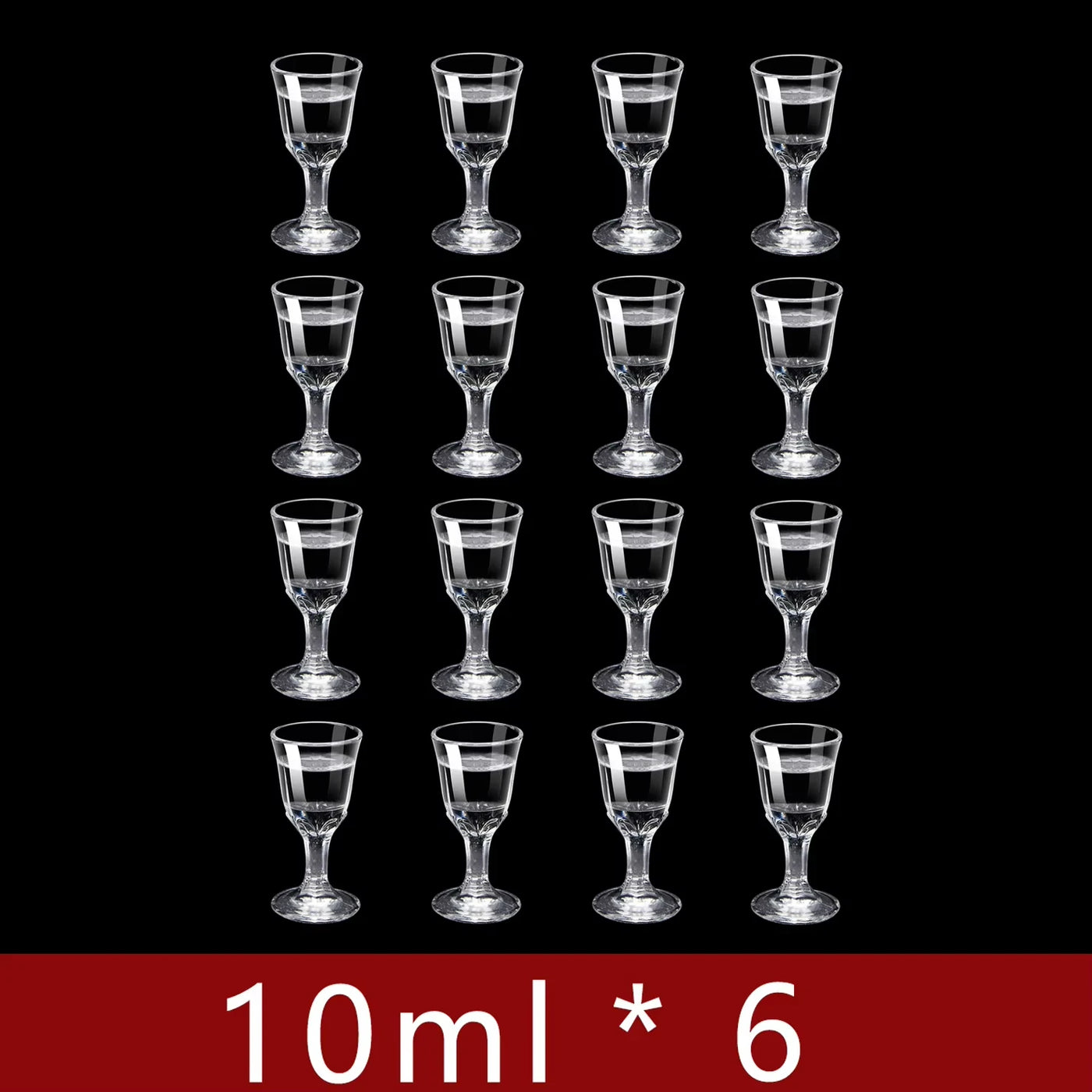 6pcs Mini Wine Cups Set 10/15/25ml Shot Glass Transparent Drinkware Tall Foot Goblet Liquor Spirits Glasses Drinking Cups