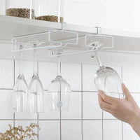 Hanging Wine Glass Holder Kitchen Punch Free Cabinet Champagne Glass Bottle Storage Rack Bar Restaurants Multi Purpose Organizer