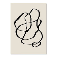 Abstract Boho Geometric Line Posters Black Beige Bohemian Wall Art Canvas Painting Print Picture for Living Room Home Decoration