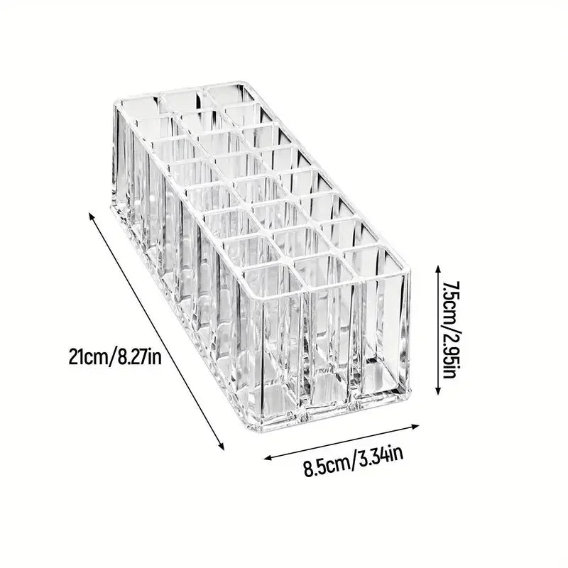 24 Slots Makeup Brush Organizer Acrylic Lipstick Organizer Cosmetic Storage Makeup Lipgloss Display Box Makeup Brushes Storage