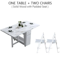Fashion White Color Folding Dining Table Furniture yemek masasi Multifunctional Rectangle Foldable Dining Table Folding Chairs