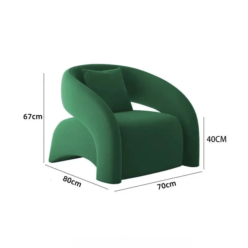 Modern European style lazy single sofa, simple style leisure chair, light luxury high-end sofa chair, frosted velvet fabric