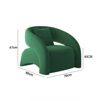 Modern European style lazy single sofa, simple style leisure chair, light luxury high-end sofa chair, frosted velvet fabric