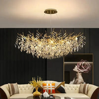 Modern Luxury Home Decor Crystal Chandelier For Kitchen Island Dining Tables Living Rooms Pendant Lamps Indoor Lighting Fixture