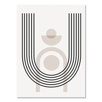 Abstract Boho Geometric Line Posters Black Beige Bohemian Wall Art Canvas Painting Print Picture for Living Room Home Decoration