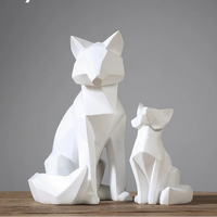 YuryFvna Simple White Modern Abstract Sculpture Fashion Geometric Fox Statue Desktop Ornaments Creative Gift
