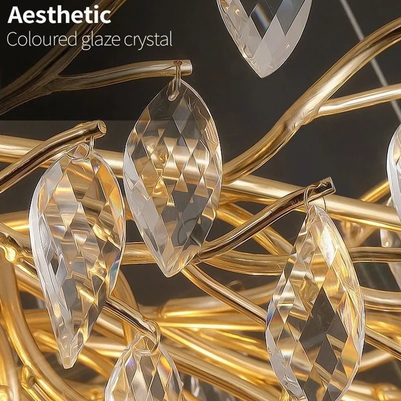 Modern Luxury Home Decor Crystal Chandelier For Kitchen Island Dining Tables Living Rooms Pendant Lamps Indoor Lighting Fixture