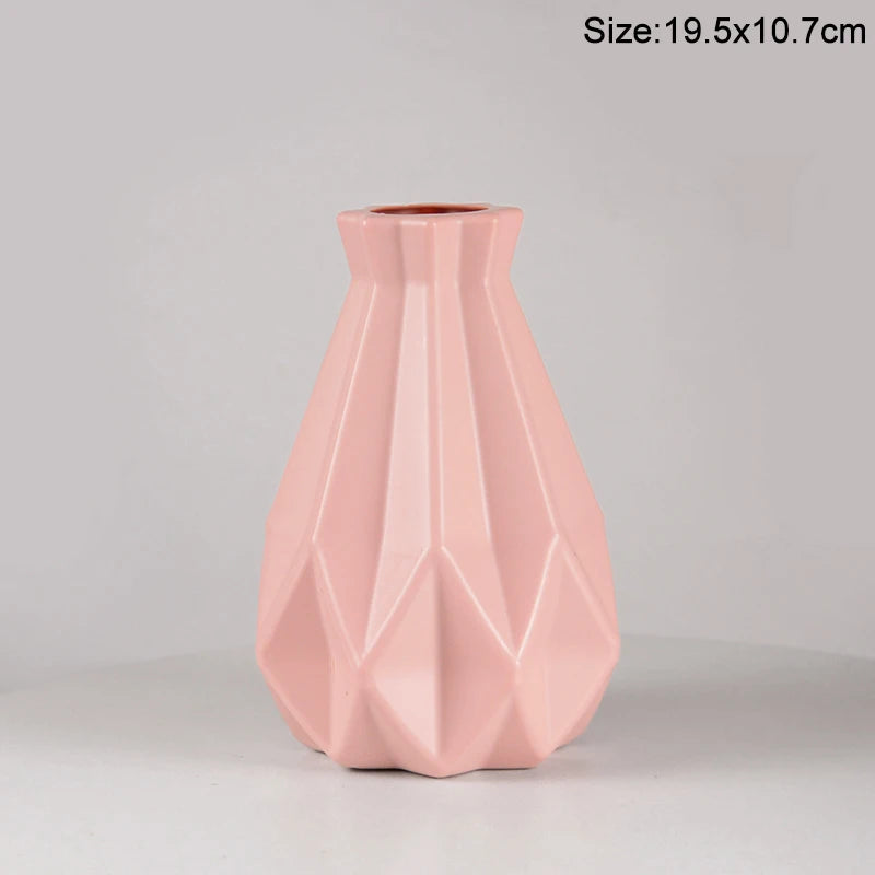 Modern Flower Vase Plastic Flower Bouquet Pot Basket Nordic Home Living Room Decoration Ornament Dinner Table Flower Arrangement