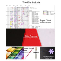 Amishop-Counted Cross Stitch Kit, The Natural Animals and Garden Flowers Little House, Beautiful Lovely, Dim 03731