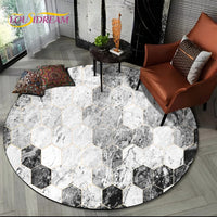 Luxurious Colour Marble Blue Green Gold Round Carpet Rug for Living Room Bedroom Sofa Decor,Kid Area Rug Non-slip Floor Mat Gift