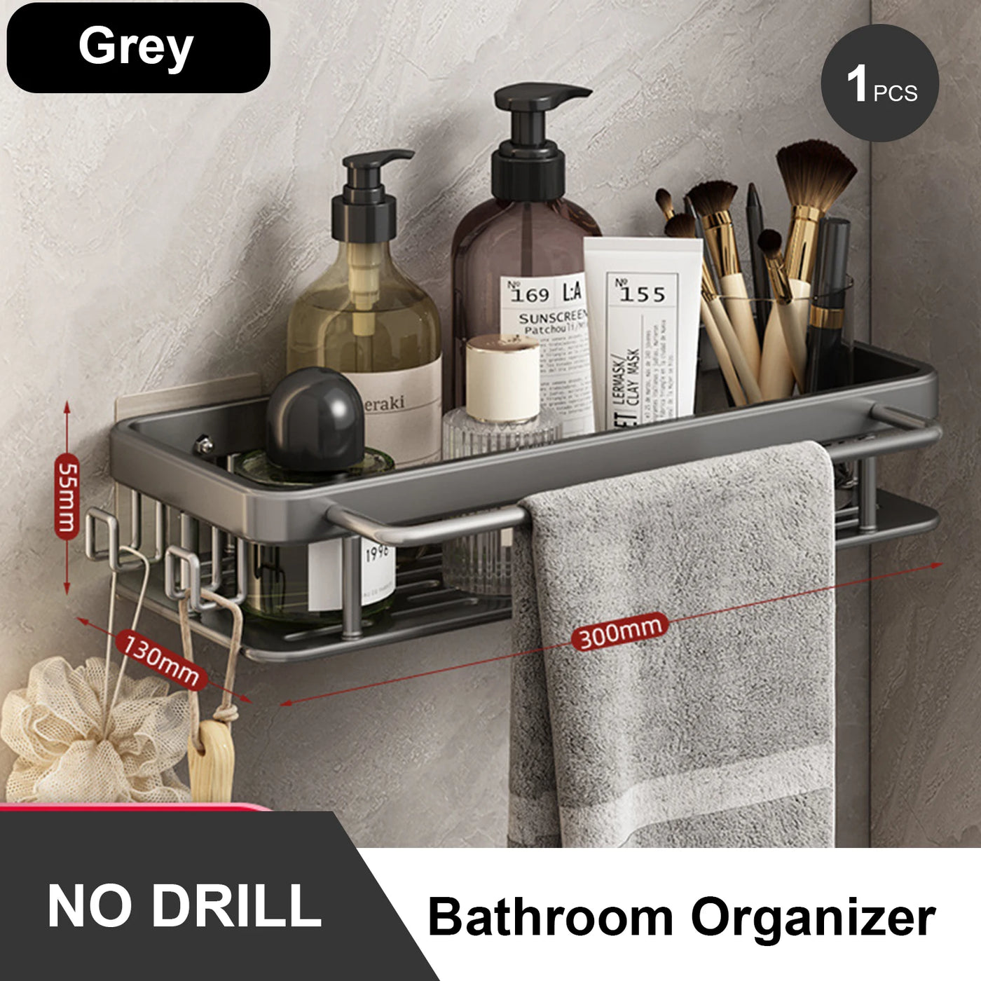 Bathroom Storage Rack Stainless Steel Anti Rust Storage Shower Rack Suction Cup Storage Rack Household Storage Appliances