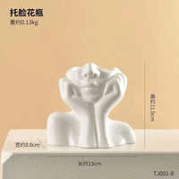 David Creative Portrait Vase Human Head Flower Vases Decorative Ornaments Resin David Home Flowers Art Decor