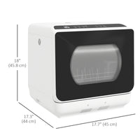 Portable Dishwasher, Counter Dishwasher with 4 Place Settings, 5 Washing Programs, Air-Dry Function, 6L Water Tank