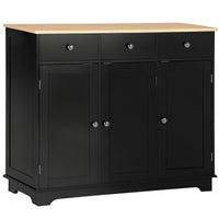 Modern Sideboard, Buffet Cabinet with Storage Cabinets, Drawers and Adjustable Shelves for Living Room, Black