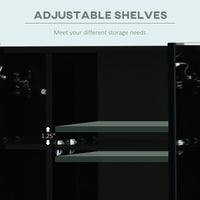 LED Medicine Cabinet with Mirror, Wall Mounted Bathroom Mirror Cabinet with Adjustable Shelves, High Gloss Black