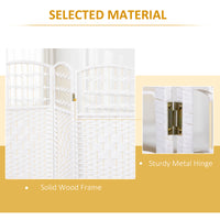 3 Panel Folding Room Divider, Portable Privacy Screen, Wave Fiber Room Partition for Home Office, White