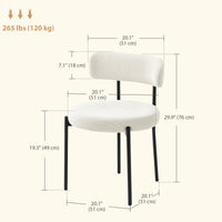 4 Pieces Kitchen Chairs, Modern Dining Chairs with Corduroy Upholstery and Steel Legs for Living Room, Beige