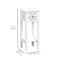 Nightstand Set of 2 with Drawer and Open Storage Shelf White